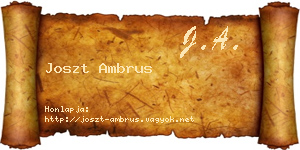Joszt Ambrus névjegykártya